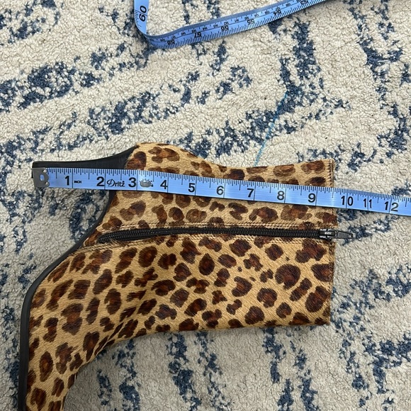 90’s Y2K Animal Print Square Toe Heel Boots Leather Shoes Size 8 - Picture 16 of 16